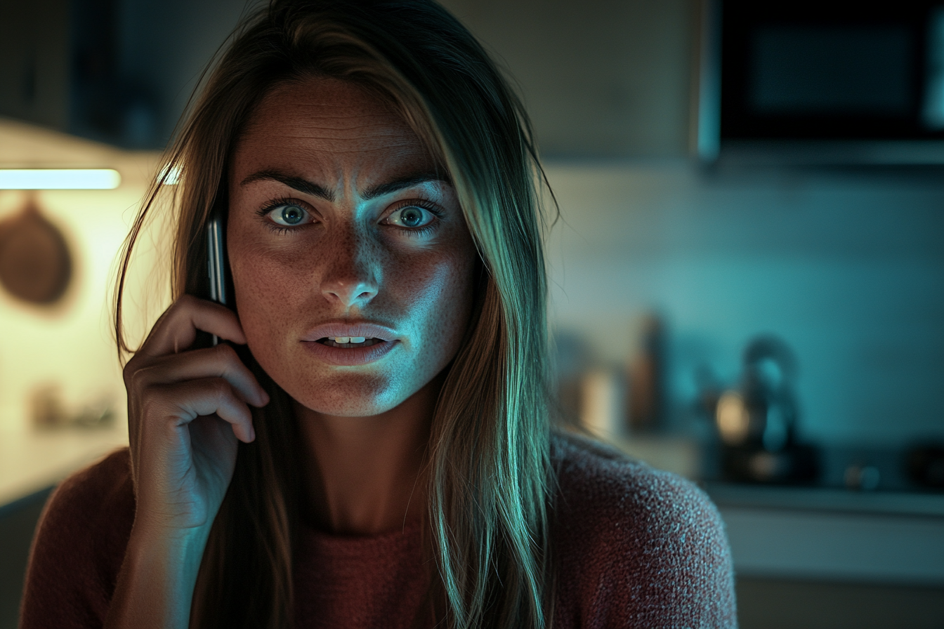 Une femme qui parle au téléphone | Source : Midjourney