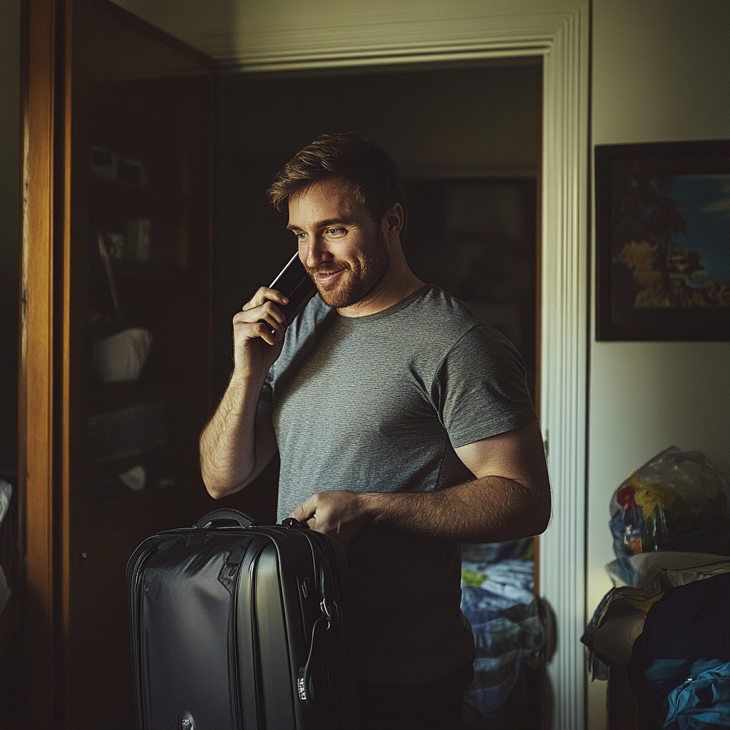 Un homme qui parle au téléphone | Source : Midjourney