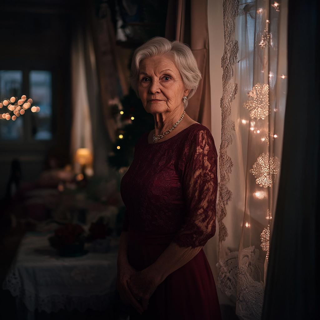 Une femme en robe à la maison | Source : Midjourney