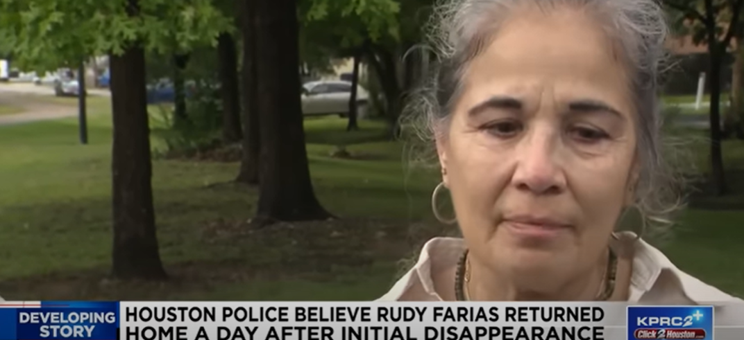 Pauline Sanchez-Rodriguez discute du cas de son neveu Rudolph "Rudy" Farias IV le 7 juillet 2023, après avoir été réunie avec lui : YouTube/KPRC 2 Click2Houston