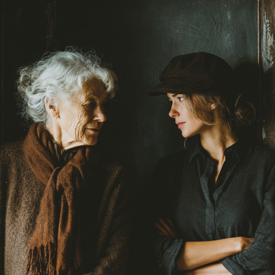 Deux femmes qui parlent | Source : Midjourney