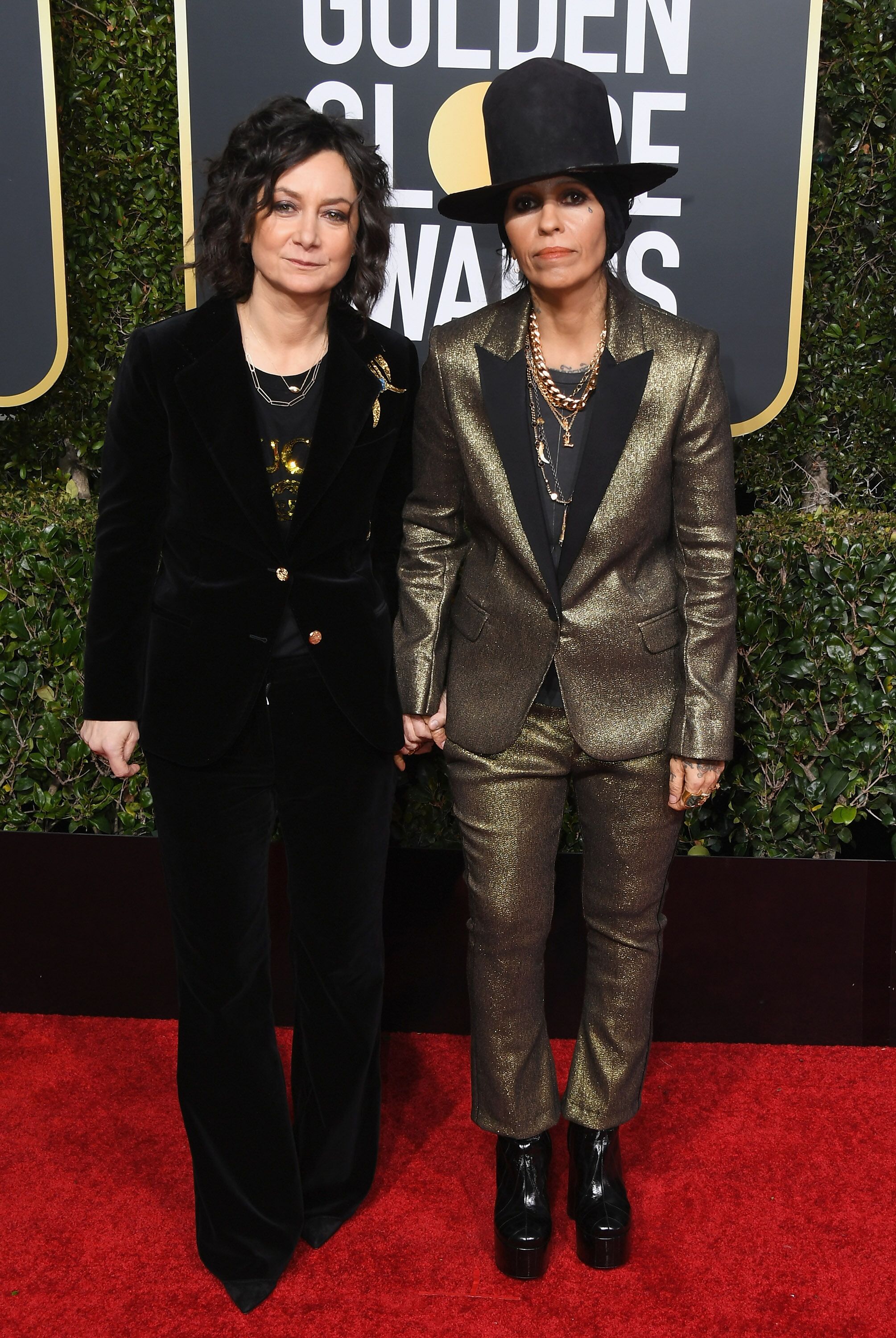 Sara Gilbert et Linda Perry assistent à la 76e cérémonie des Golden Globe Awards au Beverly Hilton Hotel |  Getty Images