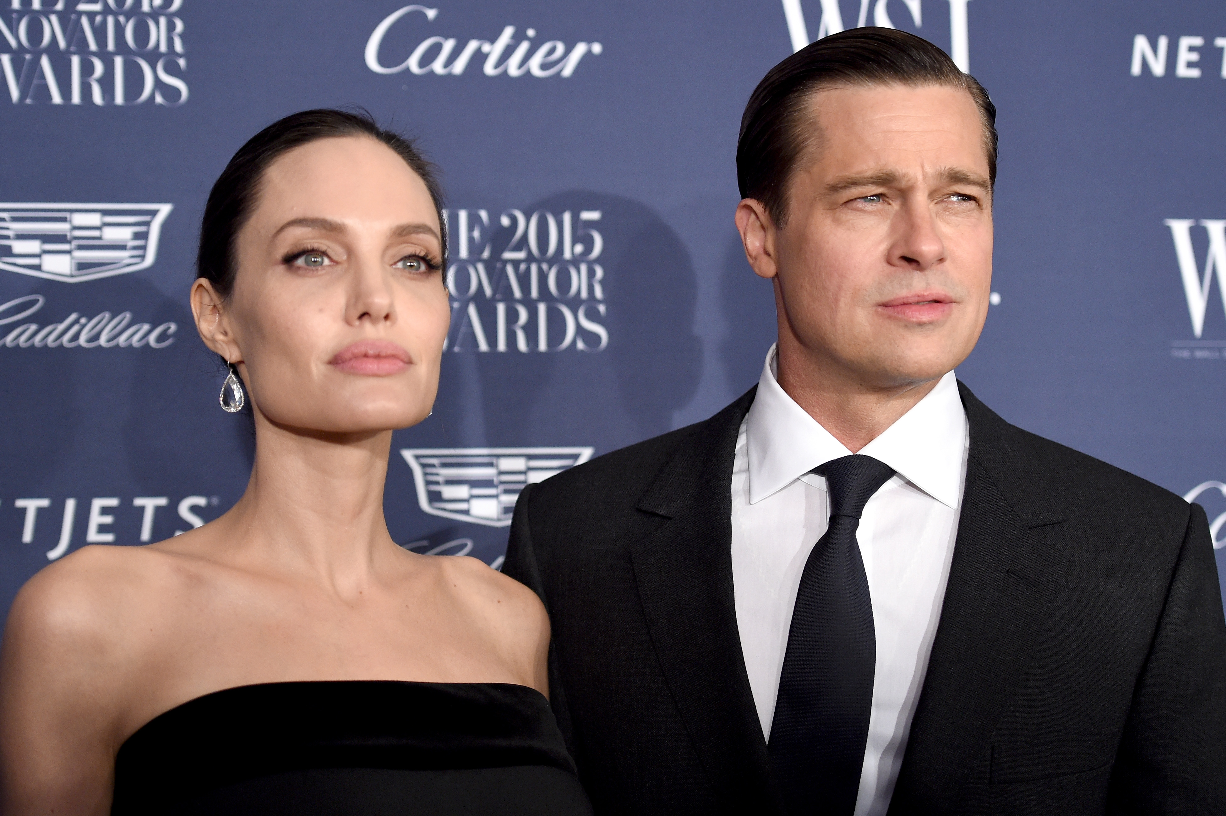 Angelina Jolie et Brad Pitt lors de la cérémonie de remise des prix WSJ. Magazine 2015 Innovator Awards à New York, le 4 novembre 2015. | Source : Getty Images