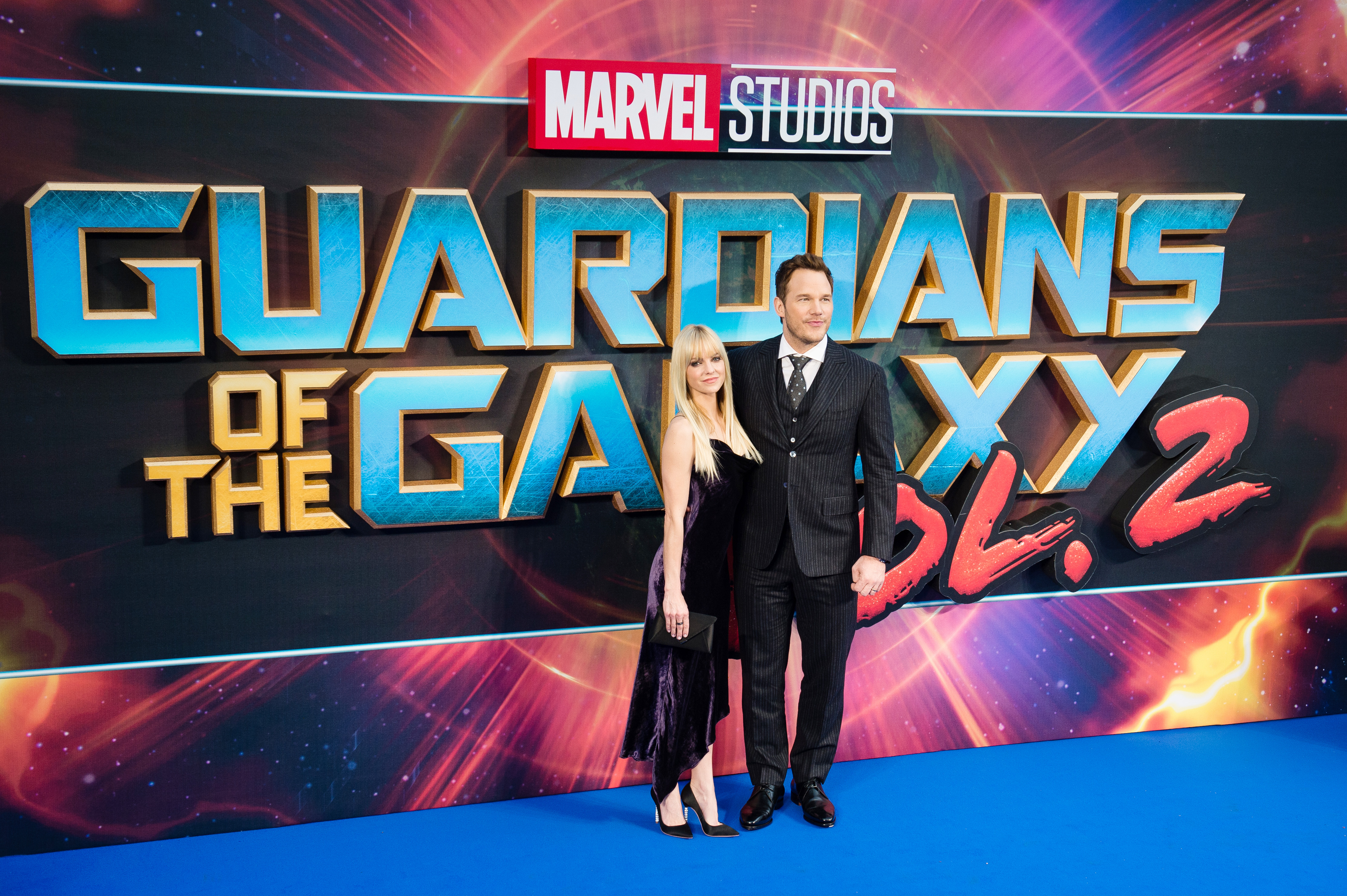 Anna Faris et Chris Pratt assistent à la projection du gala européen de "Guardians of the Galaxy Vol. 2" à Eventim Apollo le 24 avril 2017 à Londres, Royaume-Uni | Source : Getty Images