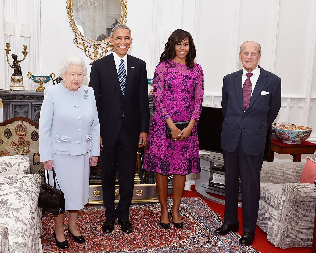 La reine Elizabeth, Barack Obama, Michelle Obama et le prince Philip le 22 avril 2016 à Windsor, en Angleterre, | Photo : Getty Images