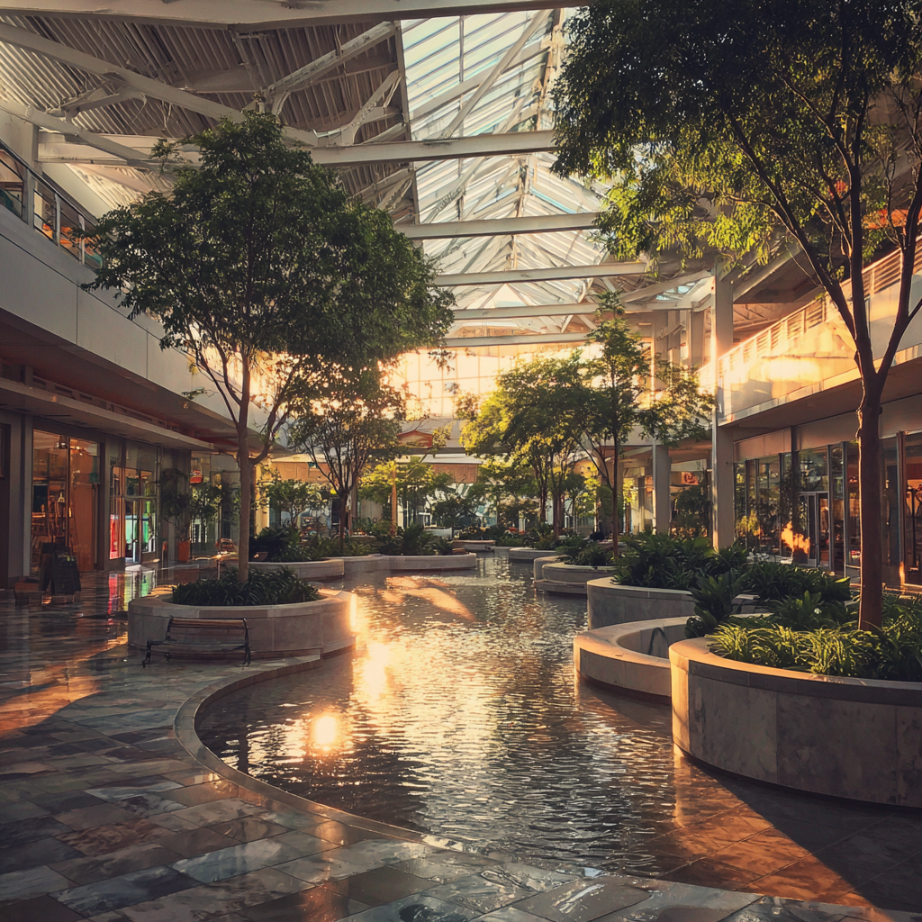L'intérieur d'un centre commercial | Source : Midjourney