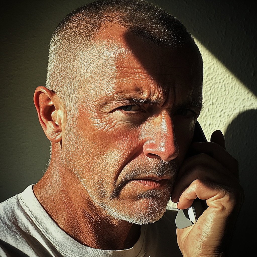 Un homme qui parle au téléphone | Source : Midjourney