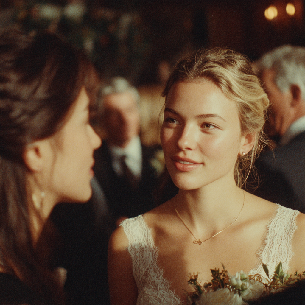 Une femme qui parle à une mariée | Source : Midjourney