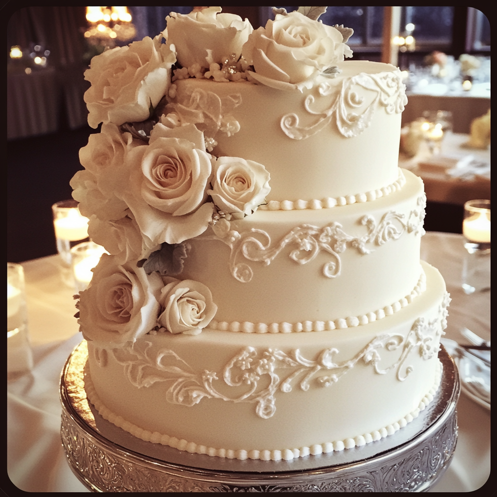 Un gâteau de mariage | Source : Midjourney