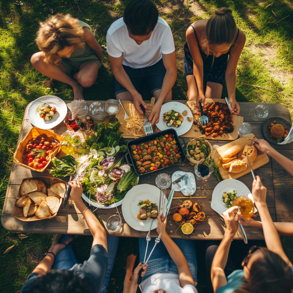 Une famille qui mange ensemble | Source : Midjourney