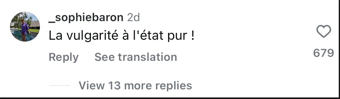 Commentaire d'une internaute sur la performance de Jennifer Lopez lors du spectacle 1001 d’Elie Saab à Riyad | Source : capture Instagram