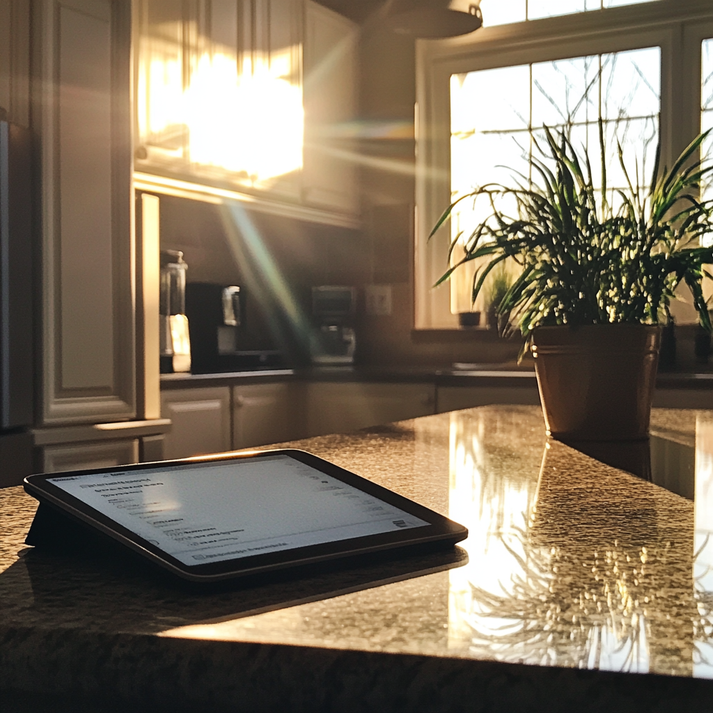 Une tablette sur un comptoir de cuisine | Source : Midjourney