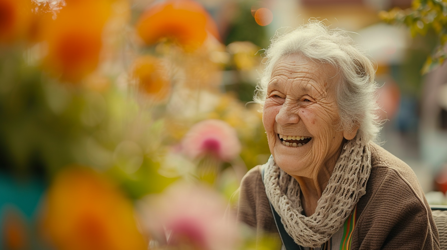 Une vieille femme souriante | Source : Midjourney