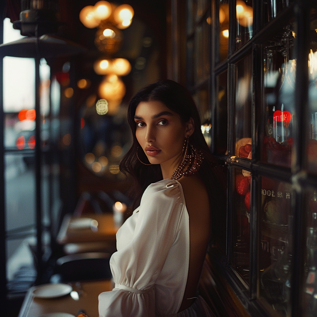 Une femme dans un restaurant | Source : Midjourney