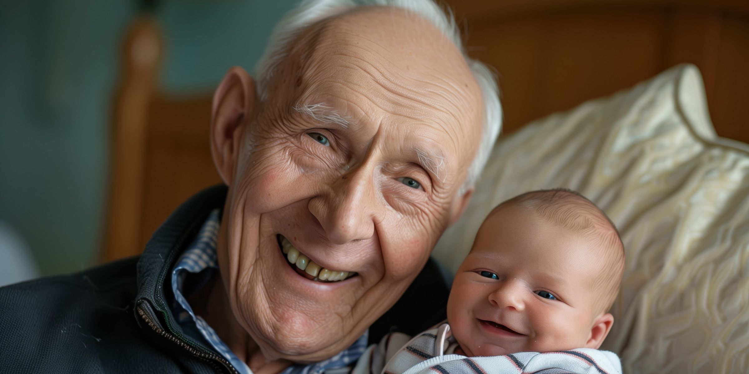 Un grand-père tout sourire qui pose avec son petit-enfant | Source : Magnific