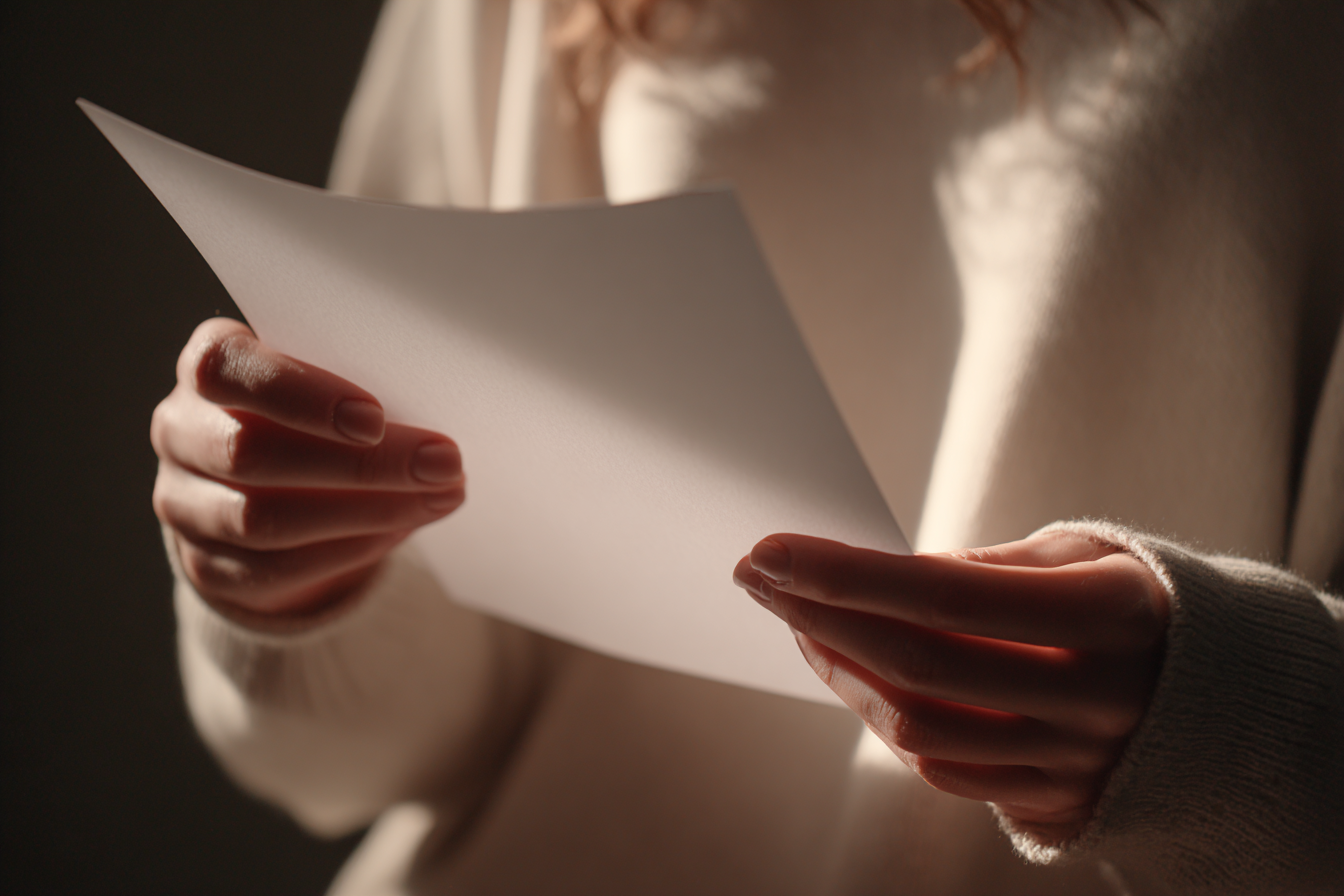 Une femme tenant une lettre | Source : Midjourney