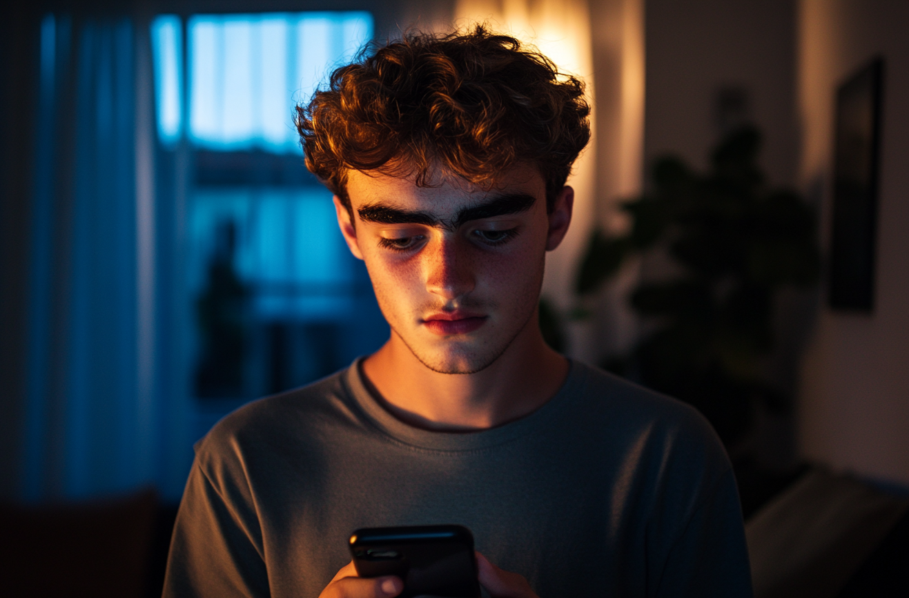 Un homme qui regarde son téléphone | Source : Midjourney