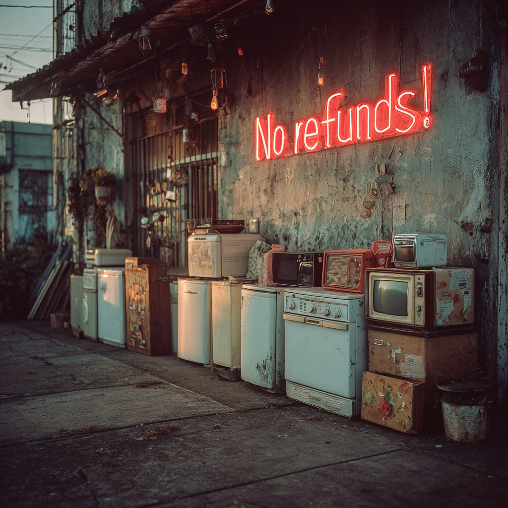 Une boutique de seconde main avec une enseigne | Source : Midjourney