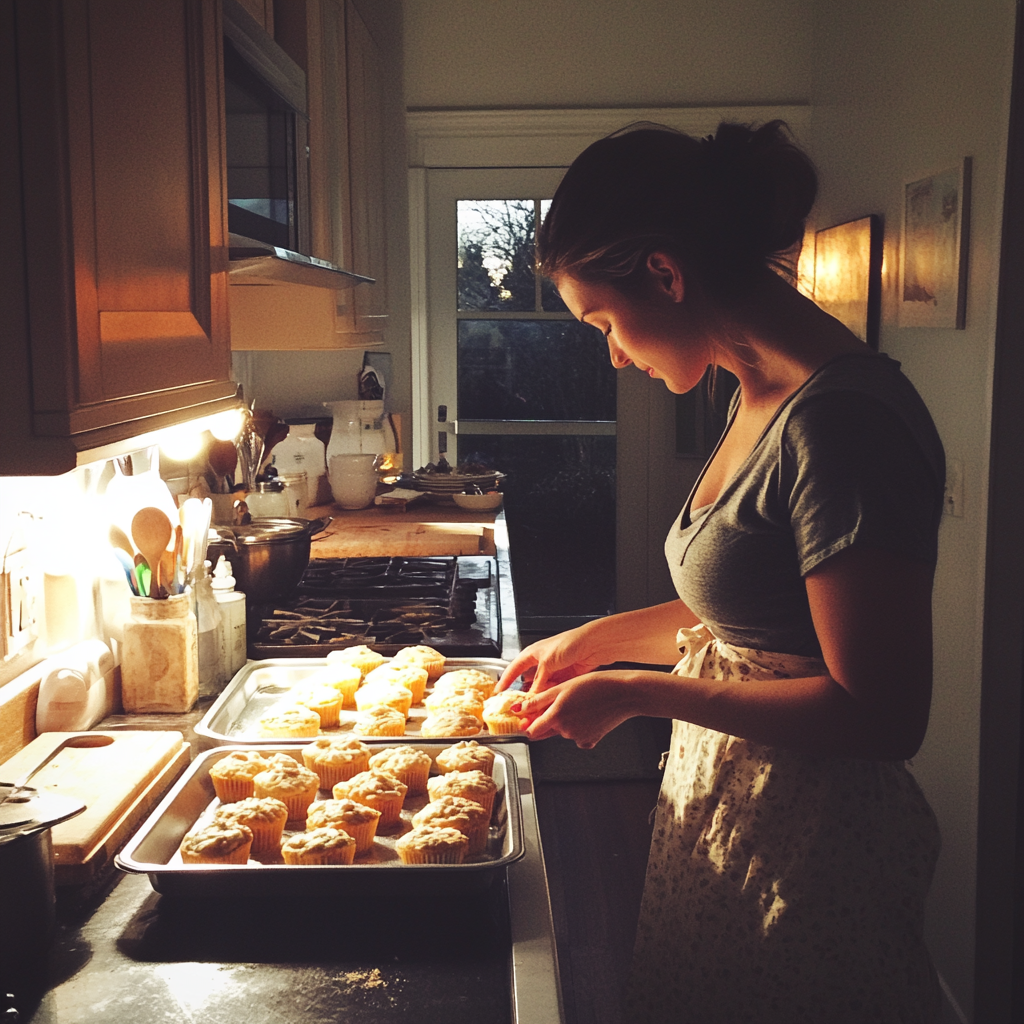 Une femme qui fait de la pâtisserie | Source : Midjourney