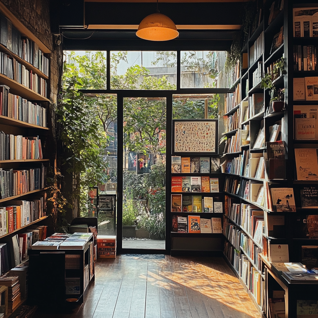 L'intérieur d'une librairie | Source : Midjourney