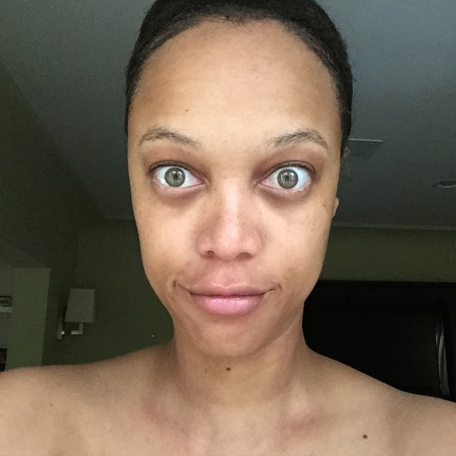 Un selfie sans maquillage de Tyra Banks, publié le 17 juin 2015. | Source : Instagram/tyrabanks