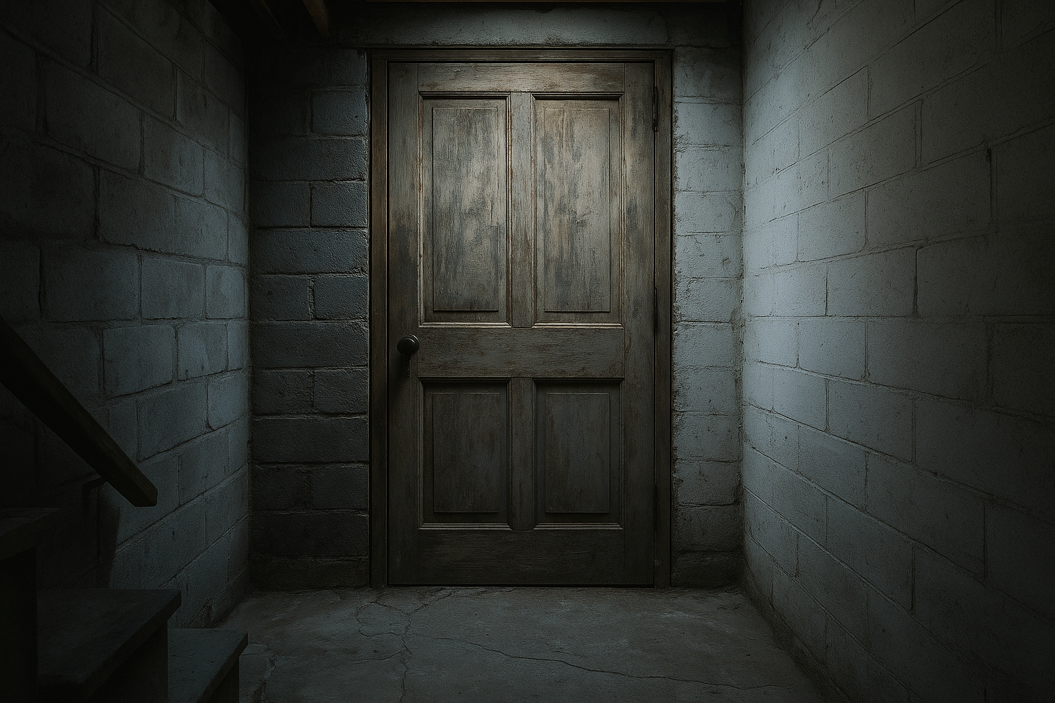Une porte de sous-sol | Source : Sora