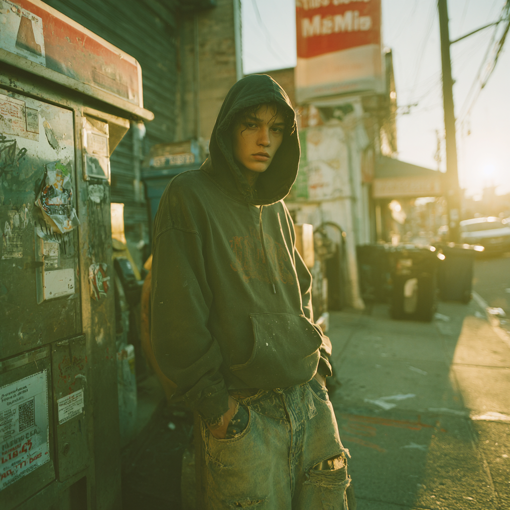 Un triste adolescent sans domicile fixe | Source : Midjourney