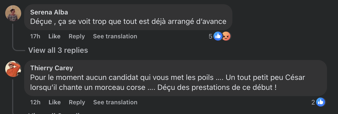 Commentaires des internautes sur la première de The Voice 2025 | Source : capture : Facebook