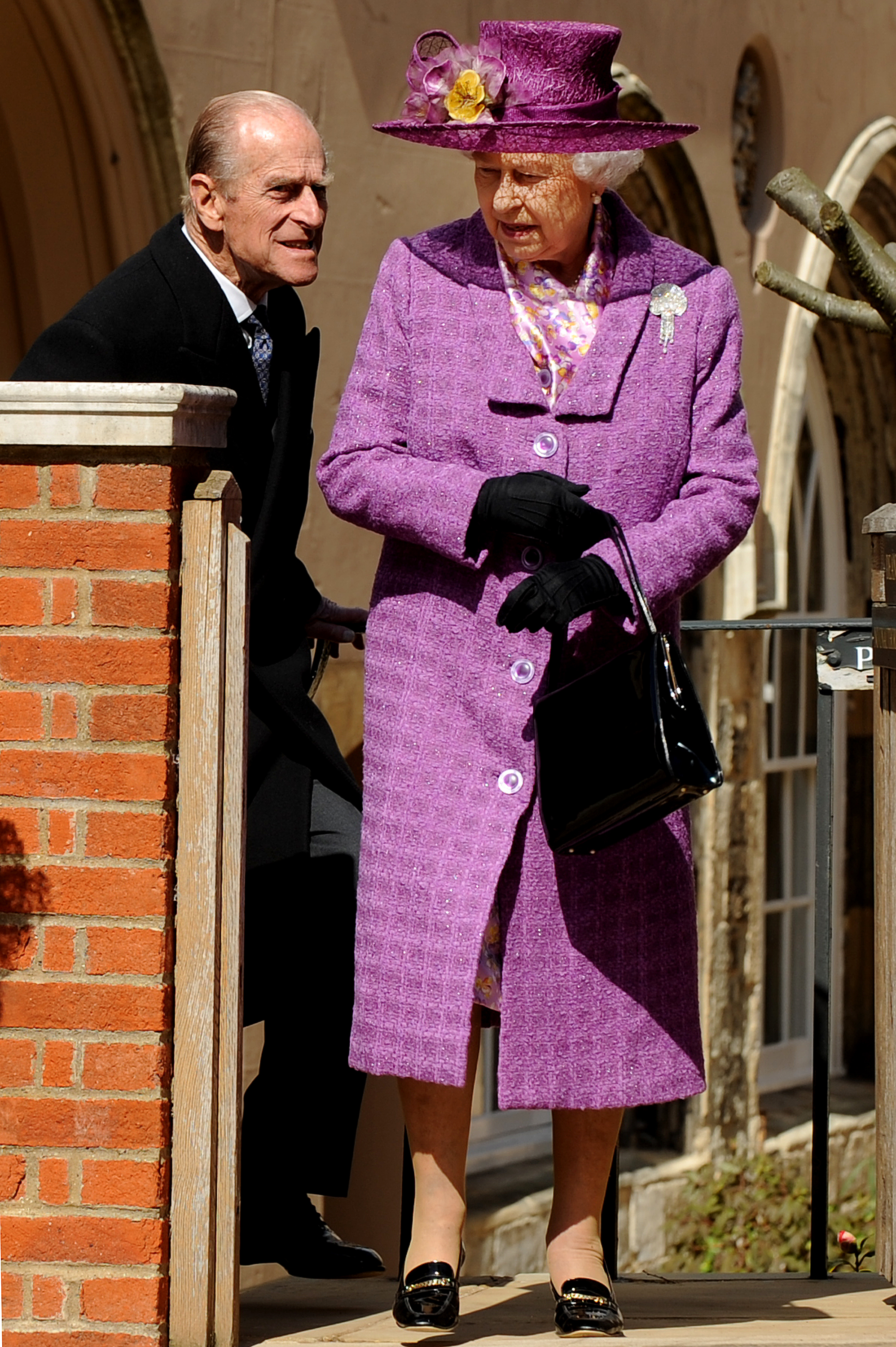 Feu le prince Philip et la reine Élisabeth II lors d'un service religieux du dimanche de Pâques à Windsor, en Angleterre, le 4 avril 2019 | Source : Getty Images