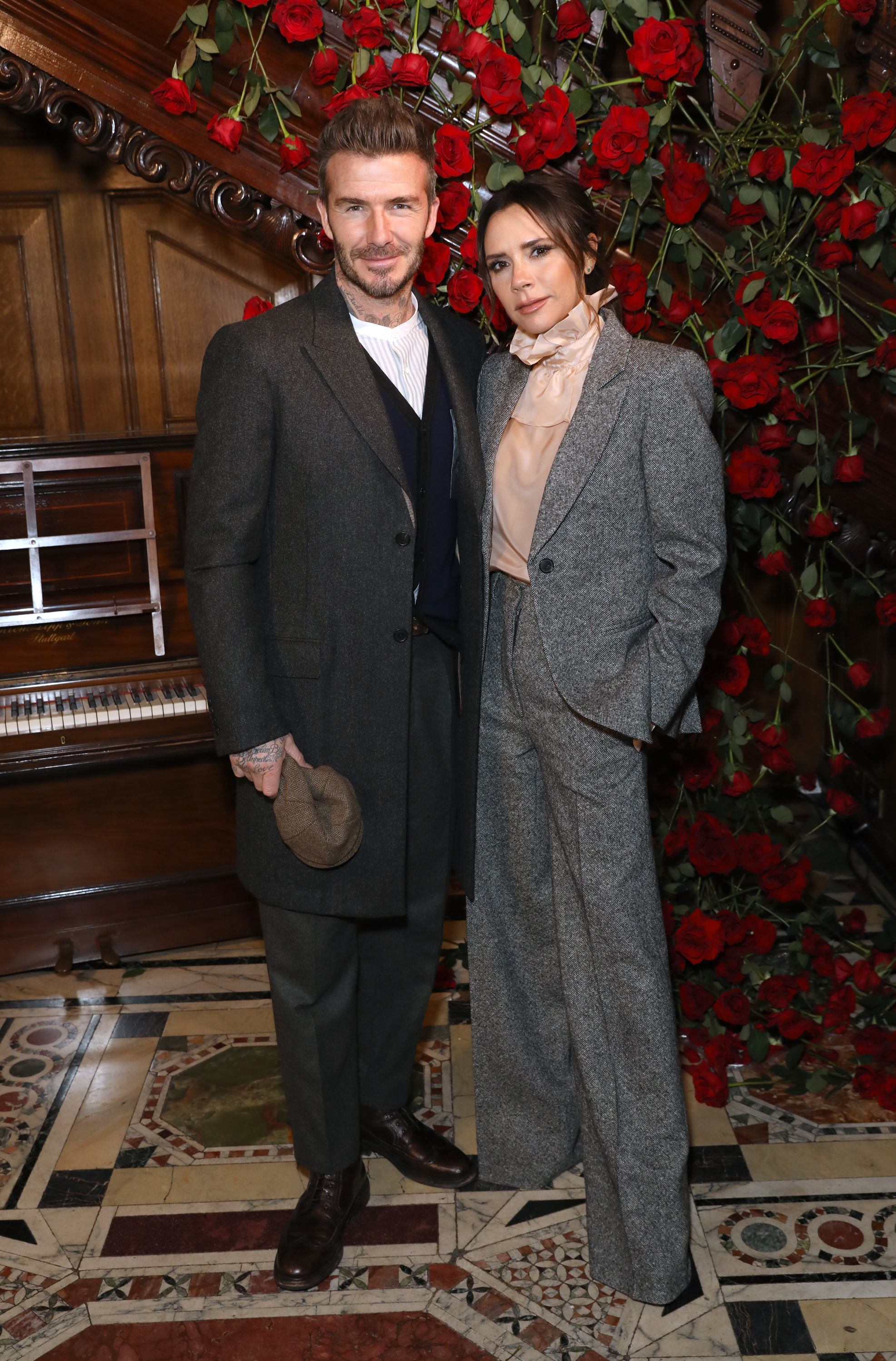 David et Victoria Beckham à la semaine de la mode masculine à Londres, en Angleterre, le 6 janvier 2019 | Source : Getty Images