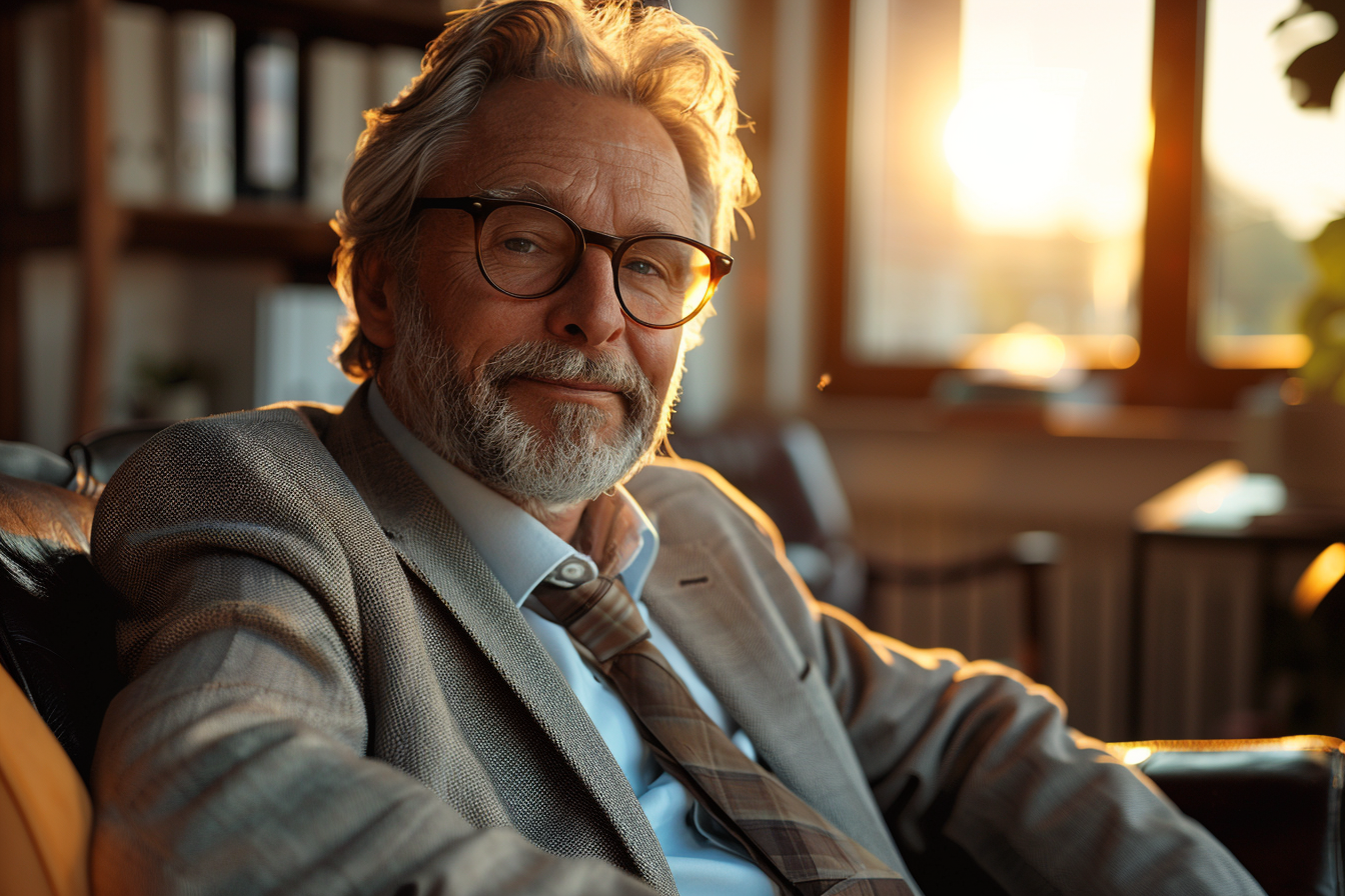 Un homme d'affaires âgé dans son bureau | Source : Midjourney