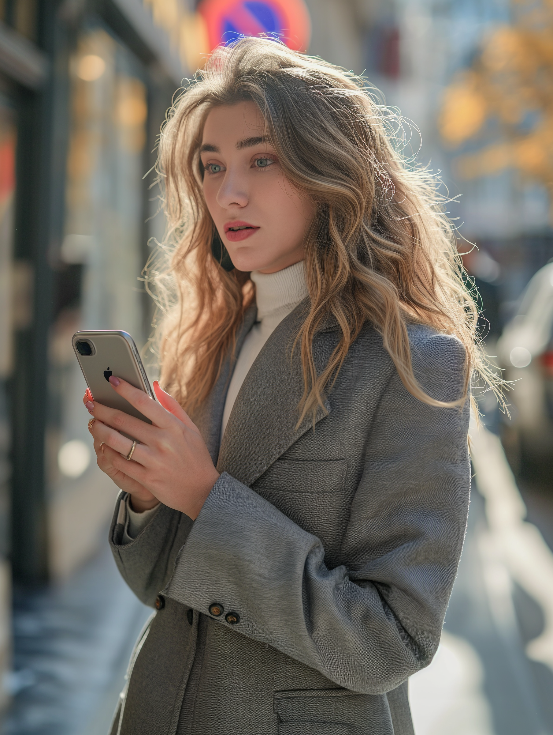 Une femme tenant un téléphone | Source : Midjourney