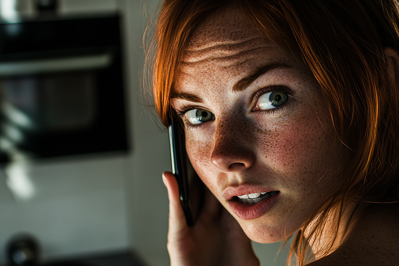 Une femme qui parle au téléphone | Source : Midjourney