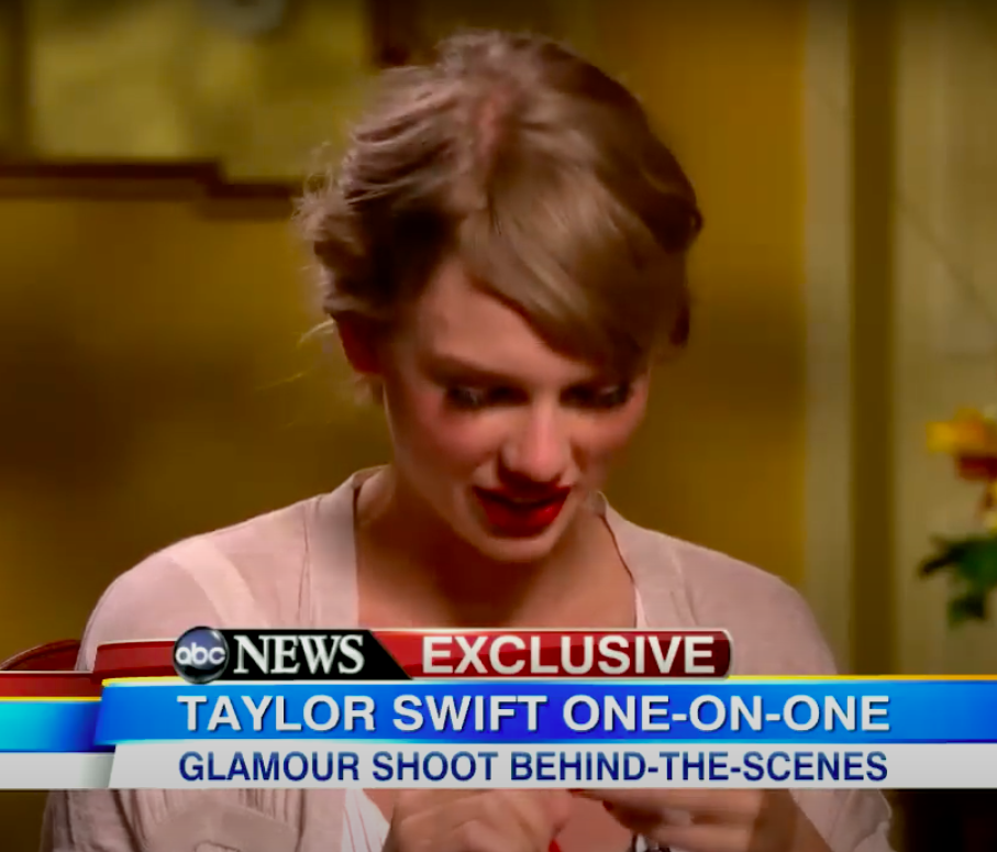 Taylor Swift après avoir été interrogée sur Conor Kennedy lors d'une ancienne interview, postée le 1er octobre 2012 | Source : YouTube/ABC News