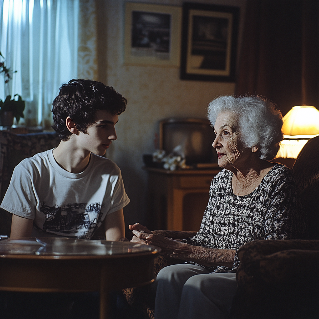 Une femme et un homme qui parlent | Source : Midjourney