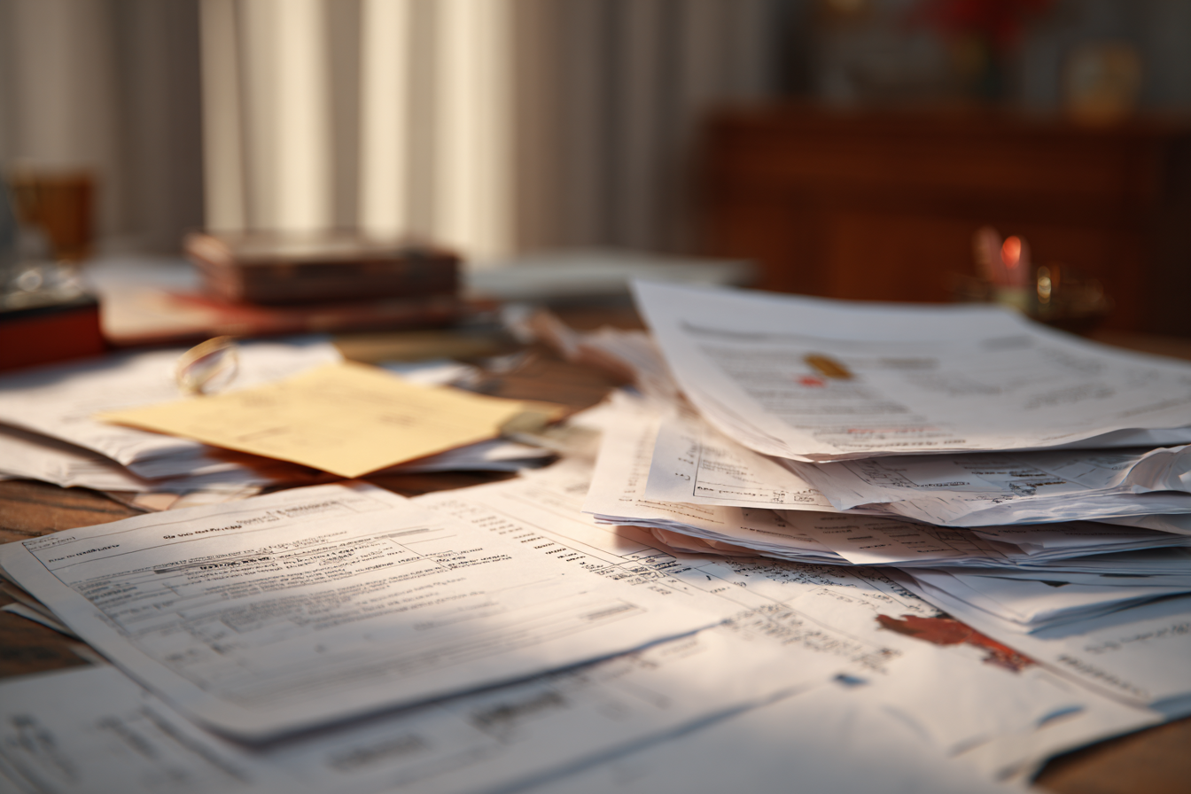 Documents étalés sur une table | Source : Midjourney