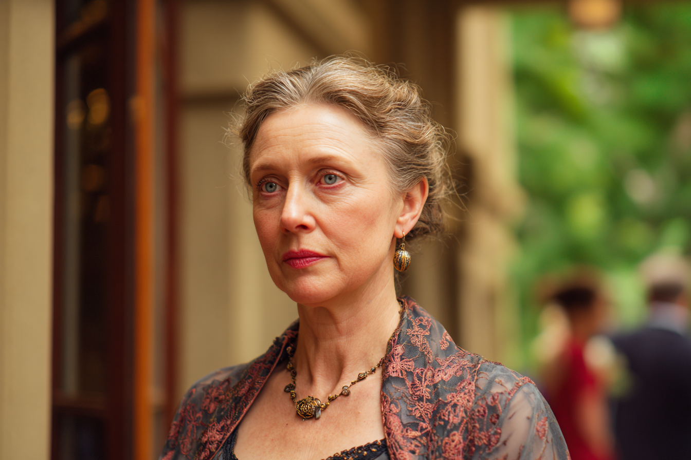 Une femme debout au mariage de sa fille | Source : Midjourney