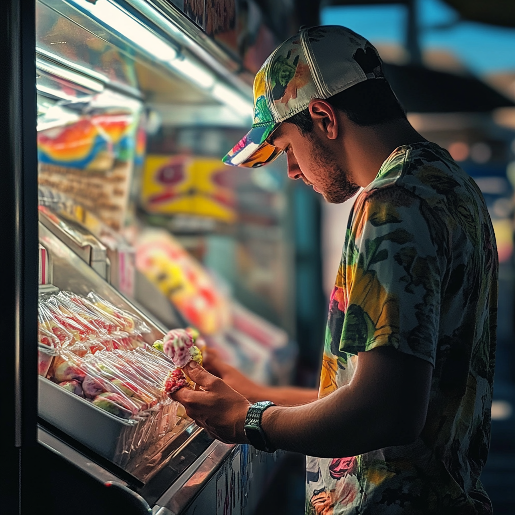 Un homme qui choisit une glace | Source : Midjourney