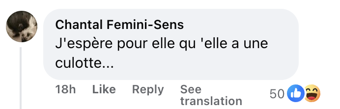 Commentaire d'une internaute au sujet du look de Charlotte Gainsbourg | Source : Facebook/Vanity Fair