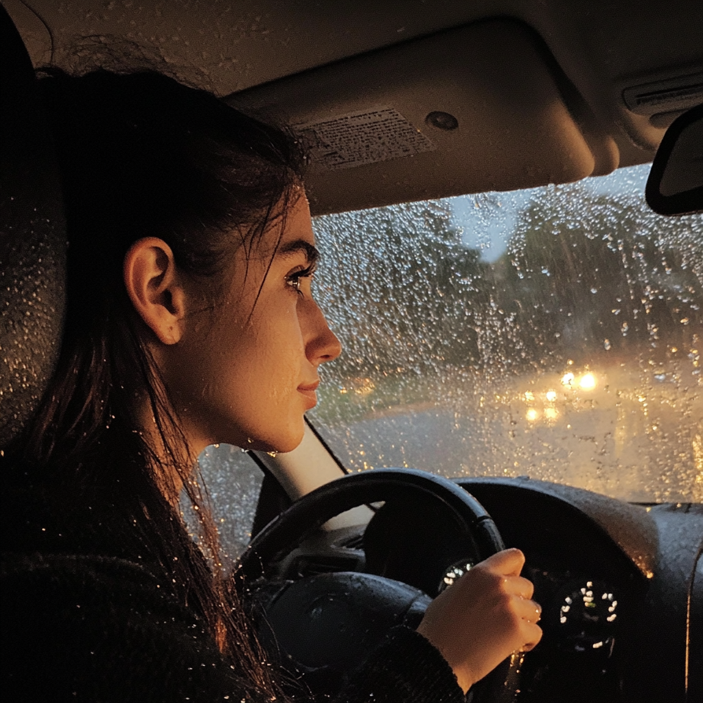 Une femme conduisant une voiture | Source : Midjourney