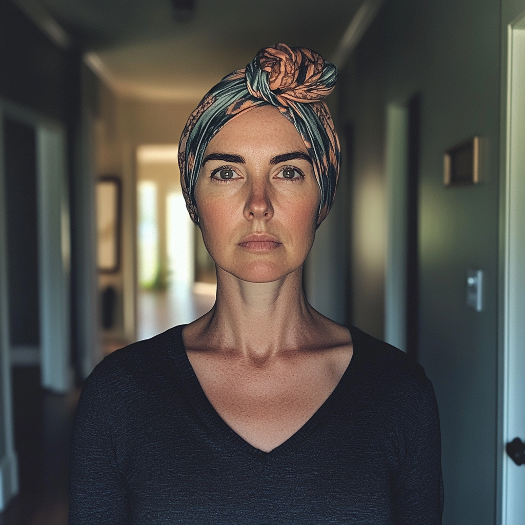 Une femme debout dans un couloir | Source : Midjourney