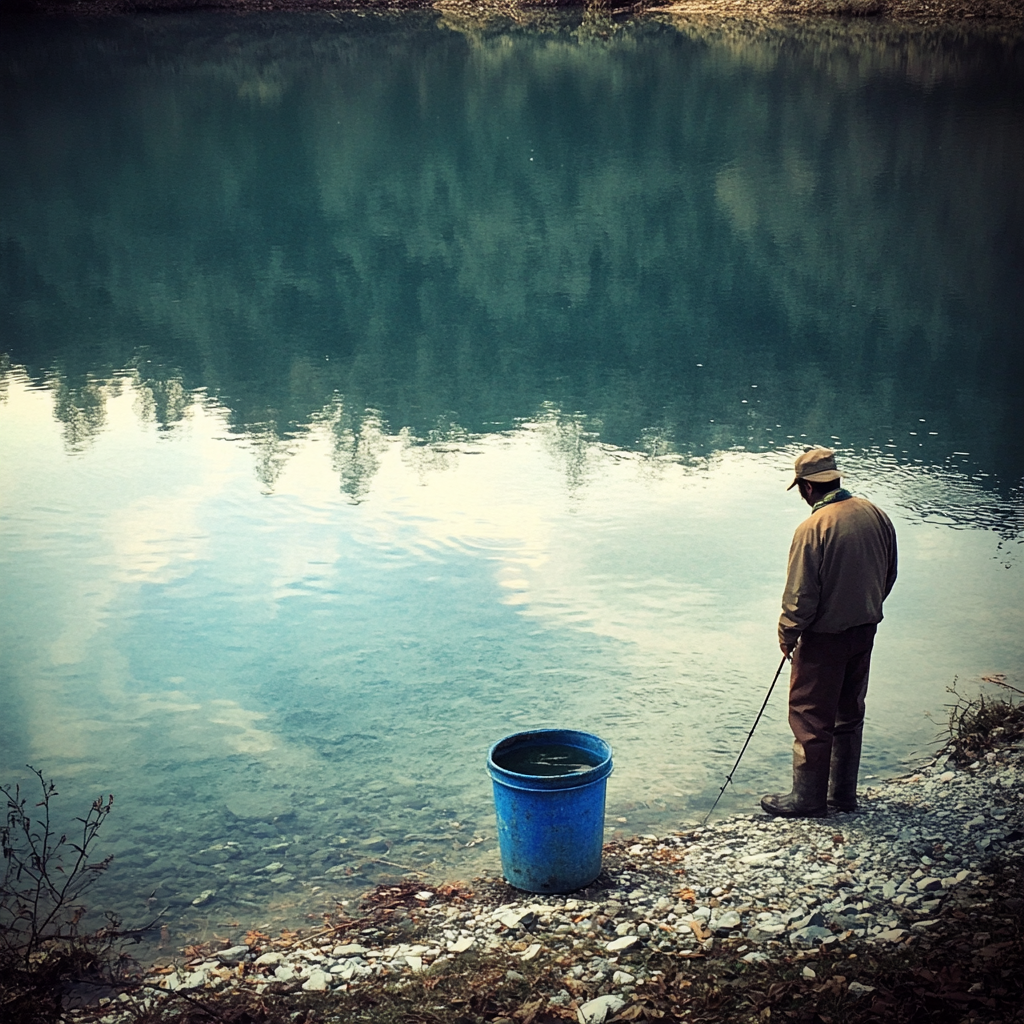 Un homme debout dans l'eau | Source : Midjourney