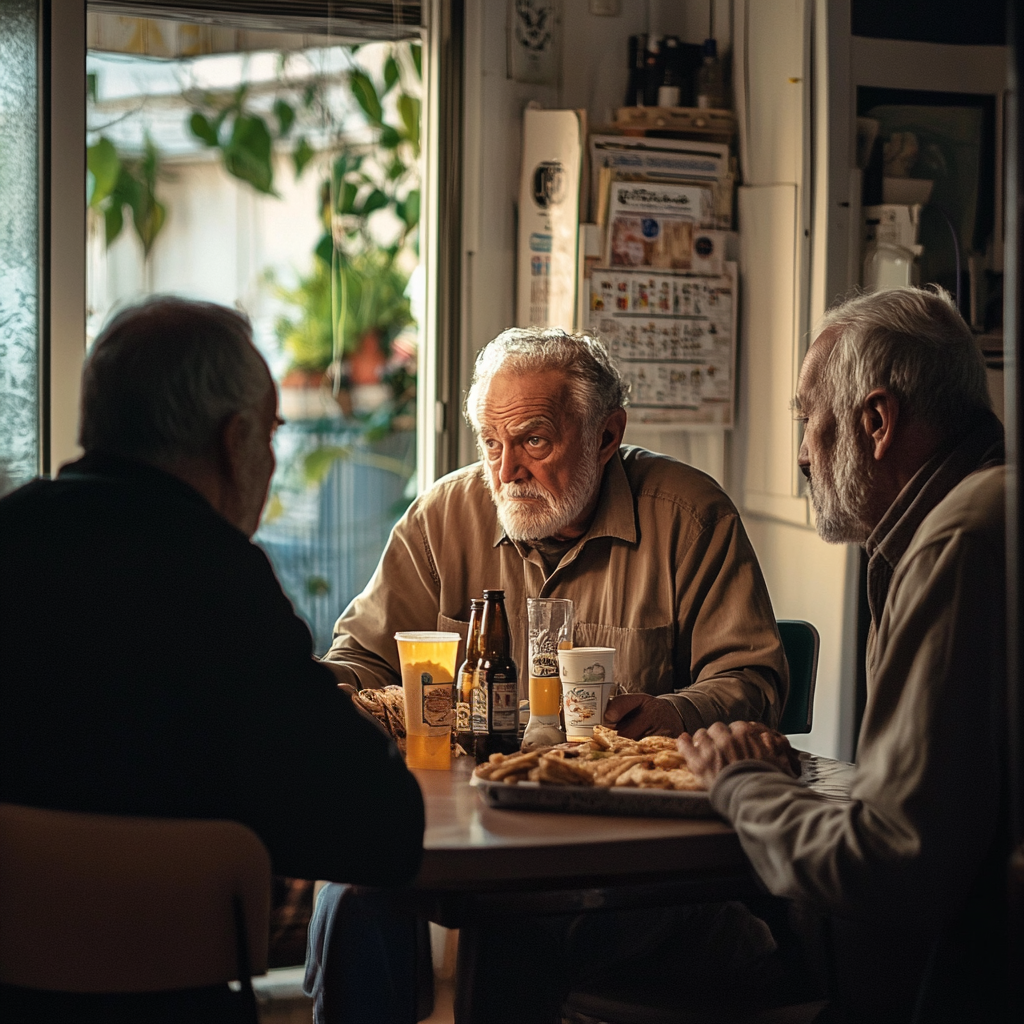 Des hommes âgés traînent ensemble | Source : Midjourney