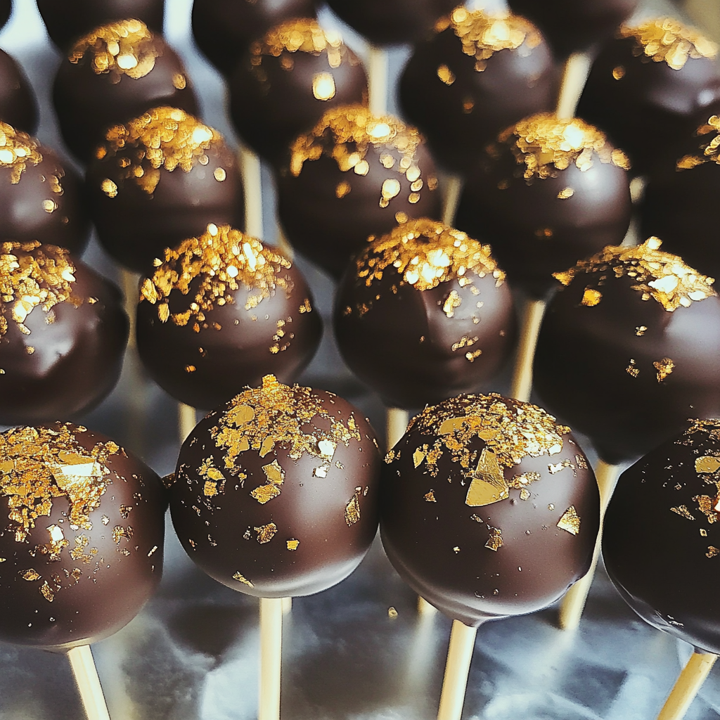 Un plateau de cake pops au chocolat | Source : Midjourney