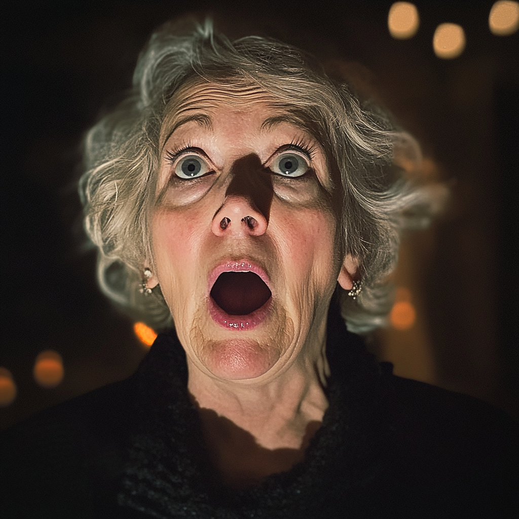 Shocked elderly woman | Source: Midjourney