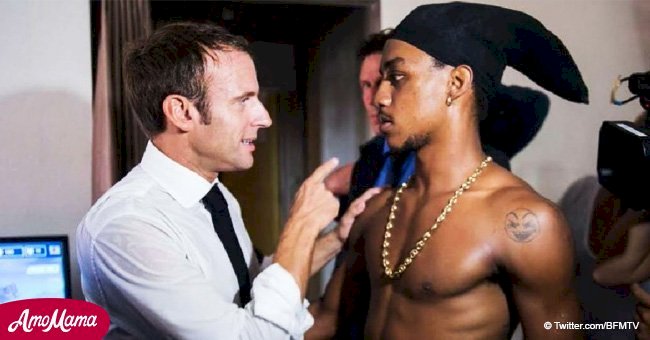 Emmanuel Macron attrape l'épaule d'un jeune voleur et le gronde en mentionnant sa mère (vidéo)
