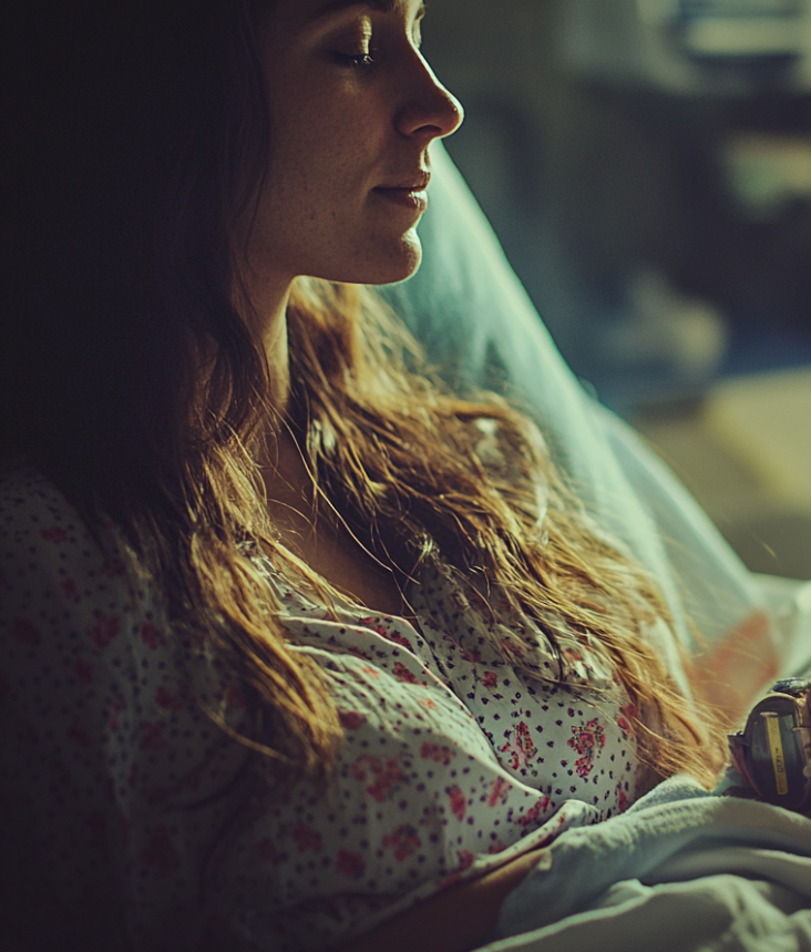 Une femme dans un lit d'hôpital | Source : Midjourney