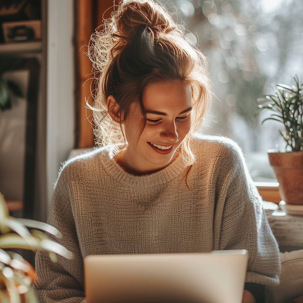 Une femme utilisant un ordinateur portable | Source : Midjourney