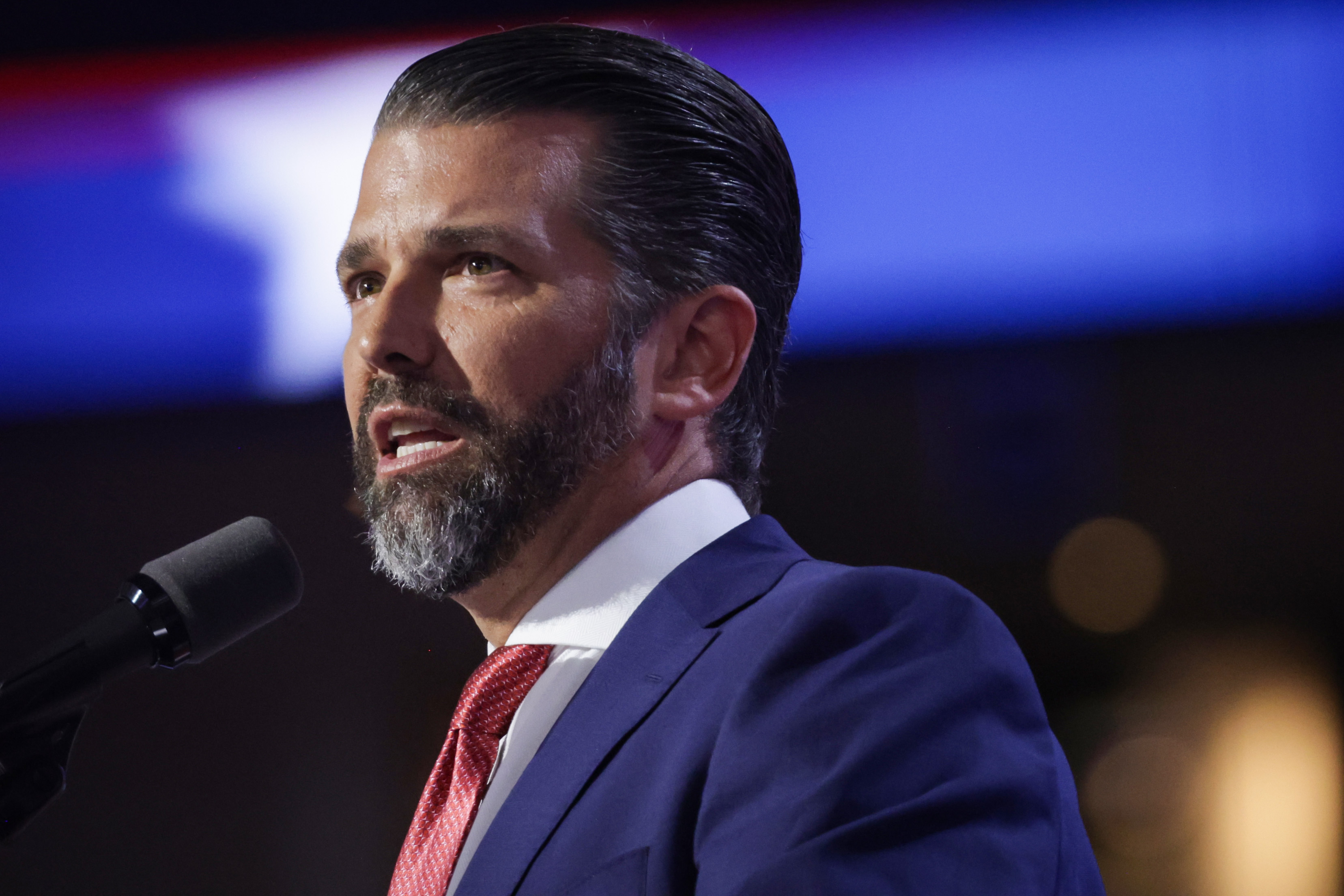 Donald Trump Jr. s'exprime lors de la convention nationale républicaine à Milwaukee, dans le Wisconsin, le 17 juillet 2024. | Source : Getty Images