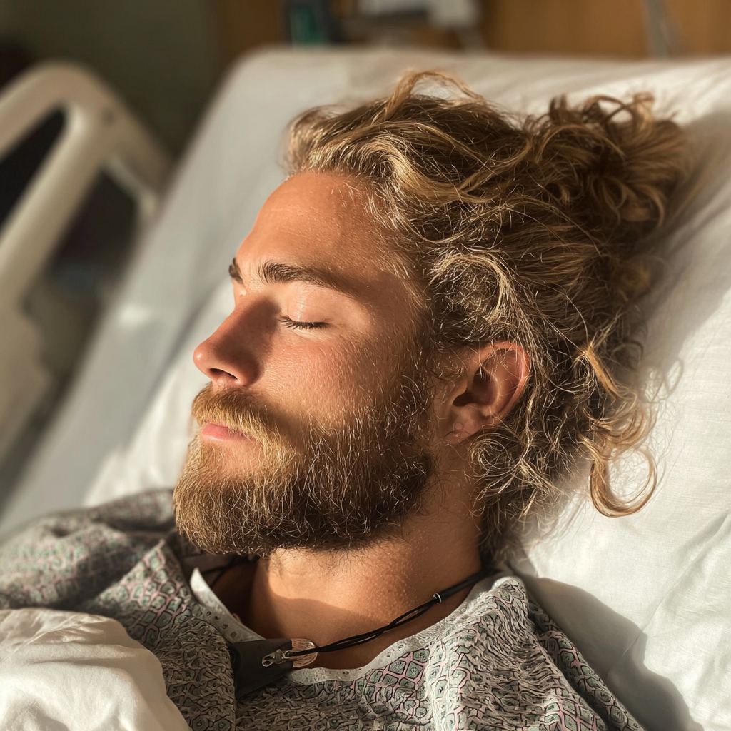 Un homme allongé dans un lit d'hôpital | Source : Midjourney
